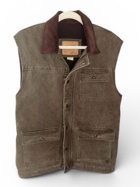 Vermont Country Store Barn Coat Vest Brown Corduroy Collar Men’s M